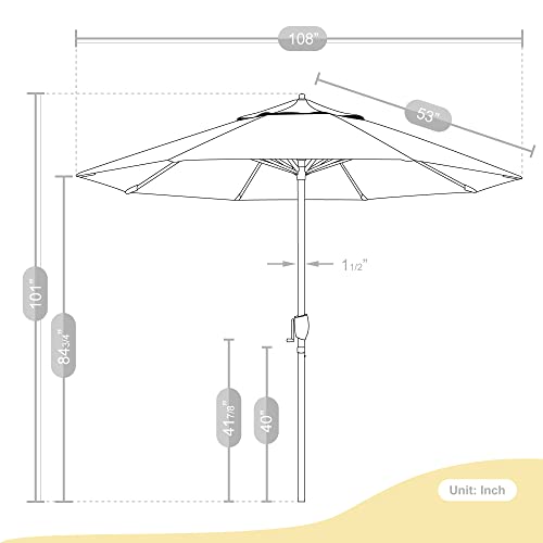 California Umbrella 9' Round Sunbrella Aluminum Outdoor Deck, Pool or Patio Umbrella, Crank Lift, Auto Tilt, Bronze Pole, Ruby - color: Ruby