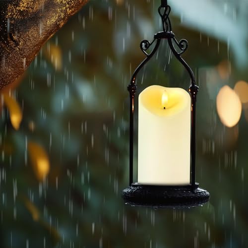 Amagic Waterproof Outdoor Flameless Candles with Remote, LED Candles Battery Operated with Timer, Flickering Fake Pillar Candle for Outside Patio Yard Decor, Ivory, Set of 5, D3 X H4 5" 6" 8" 8" - color: Ivory White, size: D3"x H4"5"6"8"8"
