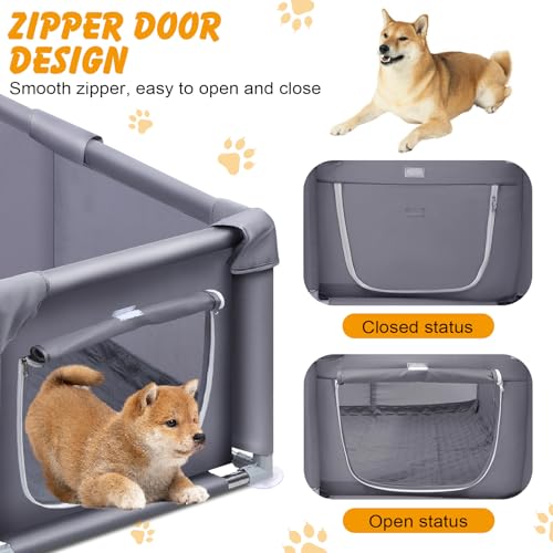 Whelping Box for Dogs and Puppies, 48×48×18 in Whelping Supplies with Waterproof Whelping Pad for Medium Small Dogs - style: 48×48×18in