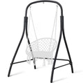 SUNCREAT Hammock Chair Stand, Heavy-Duty Steel Hammock Stand, 400 lbs Capacity, Adjustable Height, Dual-use Swing Stand for Outdoor Indoor, Hammock Chair not Included, Black - color: Black
