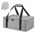 Insulated Reusable Casserole Carrier Bag for Hot or Cold Food, Portable Thermal Food Carrier Fits 9×13 & 11×15 Baking Pans, Travel Picnic Cake Transport Lunch Bag, Grey - size: Standard Gray