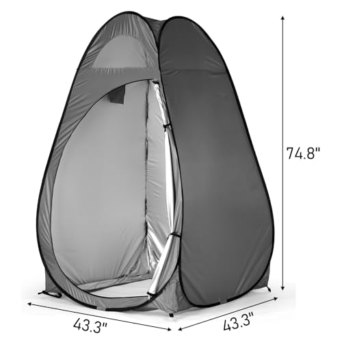 Pop Up Shower Changing Room Privacy Tent, Instant Portable Outdoor Shower Tent, Camp Toilet, Rain Shelter for Camping & Beach Lightweight & Sturdy, Easy Set Up, Foldable,with Carry Bag - style: Dark Gray