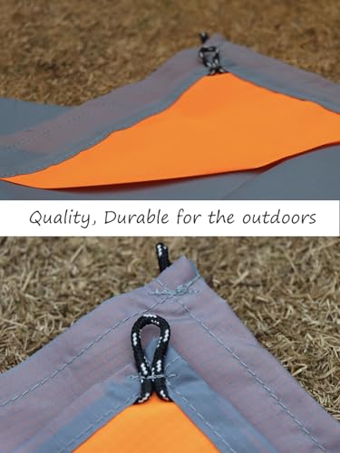 Orga'Neat Pocket Picnic Blanket, Sandproof Lightweight Pocket Camping Tarp, 55″x 60″ Foldable & Fits into Small Bag, Water Resistant Washable Quick Dry Compact Beach Mat for Outdoor Recreation - color: Grey/Orange, size: 55"x60"