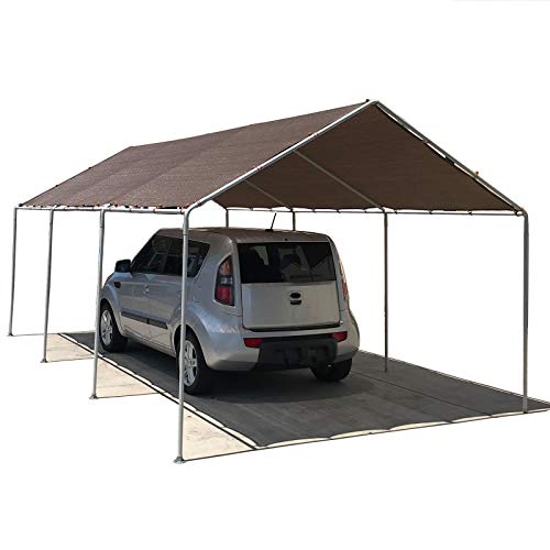 Alion Home Heavy Duty 12 Mil Poly Tarps Waterproof Covers for Tarpaulin Canopy, Camping, Carport, Boat, Furniture, Floors, RV, Pool or Roof Repair Items (10' x 16', Brown) - color: Brown, size: 10' x 16'