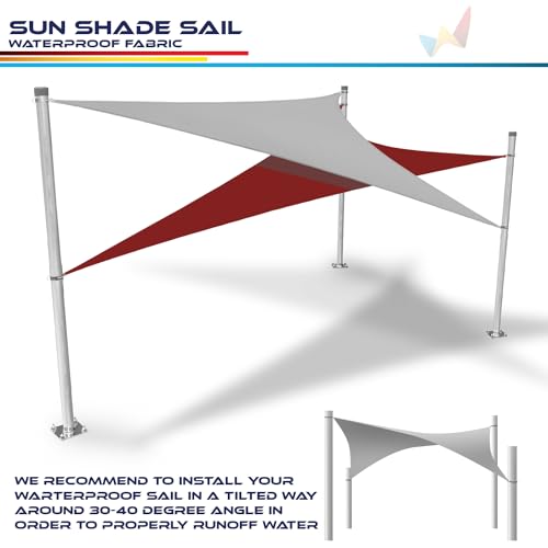 Windscreen4less 5'x5' Waterproof Sun Shade Sail Rectangle Shade Canopy Cover UV Block for Backyard Patio Deck Balcony Pergola Garden (Light Gray) - color: Light Gray, size: 5' x 5'