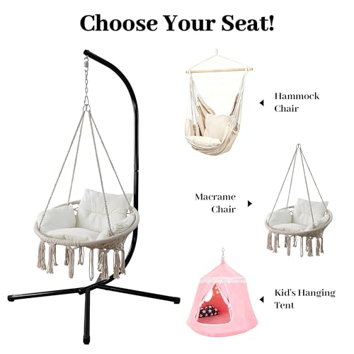 Hammock Stand Heavy Duty Steel - Outdoor Indoor Universal Haning Stand Only for Hammock Chairs, Sensory Swings & Egg Chairs,Supports Up to 350 lbs