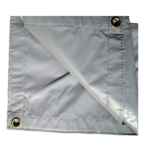 6 x 20 Waterproof, Heavy Duty Vinyl Tarp, 16 Mil Gauge - Great for Truck, Equipment, Roof, Construction, Kennel, Hay, and Camping Cover - color: Gray, size: 6x20
