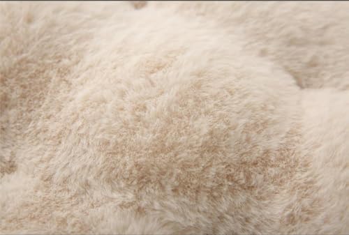 Large Floor Pillow Meditation Cushion Round Floor Cushions for Adults,Luxury Faux Fur Thick Floor Pillows for Sitting Put in Living Room Balcony Outdoor Tatami（Beige） - color: Beige