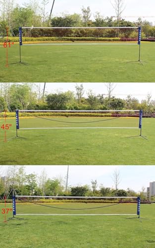 Portable Large Volleyball Badminton Tennis Net with Carrying Bag Stand/Frame 10/14/17/20 FT - size: 17FT