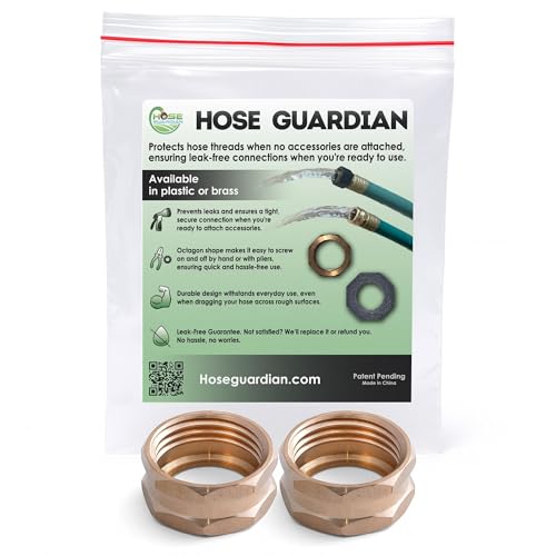 | Open End Garden Hose Thread Protector Cap – Brass End Cap for 3/4″ Threads - Leak-Free, Rust-Resistant Female End Plug – Protects Threads When Not in Use (2-Pack) - color: Brass, size: 2 Pack