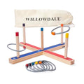 WILLOWDALE Wood Ring Toss Game for Kids, Outdoor Yard Games with 5 Rope Rings, Backyard Fun Ring Toss Rings, Wooden Outdoor Games for Adults and Family, Indoor Games for Kids (Red & Blue)