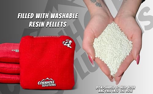Cornhole Solutions Cornhole Bags Set of 8 – Regulation Pro Style 6x6 – Resin Filled + Tote Bag - color: Black/White