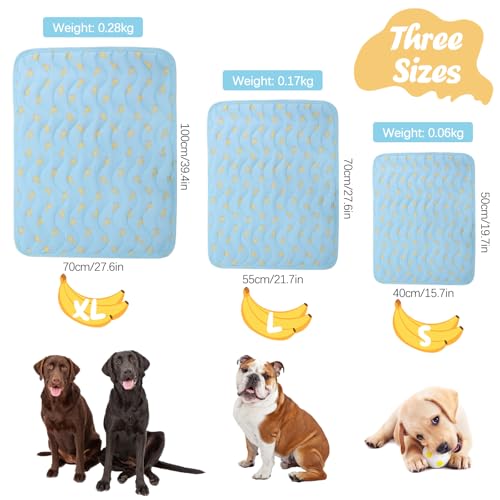 Dog Cooling Mat, Summer Cooling Mat for Dogs, Self Cooling Pad for Small Medium Large Dogs Cats, Non-Toxic Breathable Sleep Bed Summer Pet Bed Puppy Ice Blanket for Kennel Sofa Bed Floor - color: Blue, size: S