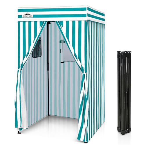 EAGLE PEAK Flex Compact 4x4 Pop-up Canopy Changing Room, Portable Privacy Dressing Room for Indoor Fashion Photoshoots, Camping, or Pool, White/Light Blue - color: White/Light Blue, size: 4x4 ft
