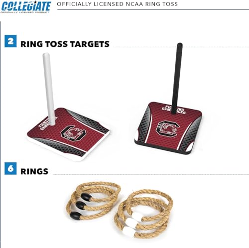 Wild Sports Solid Wood College Quoits Set with Direct Print HD Team Graphics – Tailgate Ring Toss Game – Great Gift for Any NCAA Fan! Ring Toss Outdoor Games for The Beach