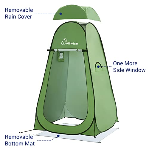WolfWise Pop Up Changing Tent for Beach, Camping Portable Shower Tents, Outdoor Privacy Bathroom, Change Dressing Clothes Tent Pop Up Instant for Camp, Toilet, 6.2ft/6.6ft/6.9ft High - color: Green, size: Spacious Pro: 74.8" H, 47.2" W