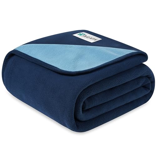 PetAmi Waterproof Pet Blanket Dog Bed Couch Cover for Furniture, Reversible Washable Soft Fleece - color: Navy/Blue, size: X-Large (60x80)