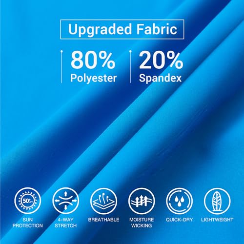 HUGE SPORTS Men's Rash Guard Long Sleeves UPF 50+ UV Sun Protection Quick Drying Splice Compression Swim Shirts - color: Blue Digital, size: X-Large