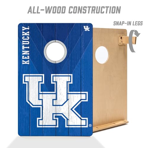 YouTheFan NCAA 2’ x 3’ Wood Cornhole Game with Logo Bags - color: Kentucky Wildcats, size: 2' X 3'