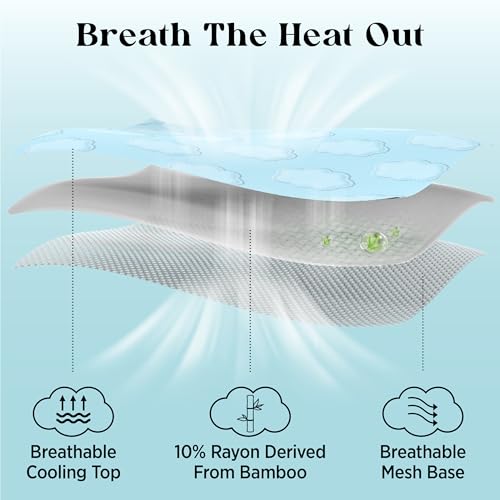 LE SURE Dog Cooling Mat for Medium Dogs - Q-Max>0.5 Breathable Thin Cool Crate Pad for Puppy with Chill Fiber and Innovative Mesh Base Design, Portable Washable Pet Kennel Mat for Summer, 29x21,Grey - color: Grey, size: 29" x 21" (Medium)