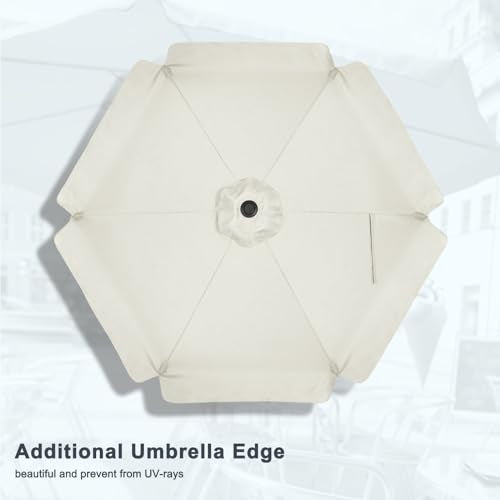 MASTERCANOPY Valance Patio Umbrella for Outdoor Table Market (7.5ft, Light Beige) - color: Light Beige, size: 7.5FT