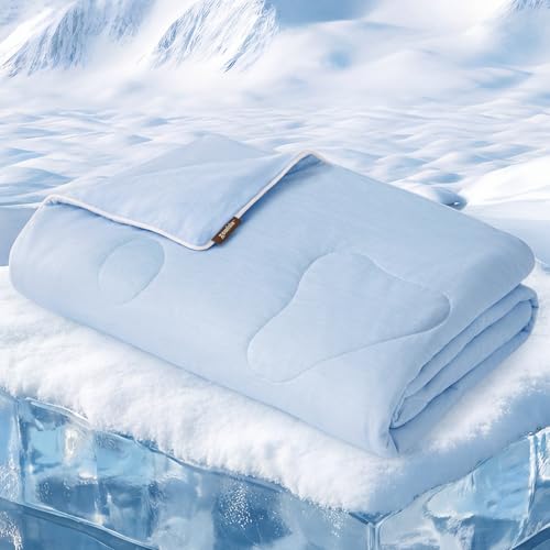 ZOMISIA Cooling Blanket for Extra Large Dogs - High Cold Washable Pet Blanket, Travel Soft Dog Summer Essentials, Blue, 50"x60" - color: Blue, size: XL(50x60")