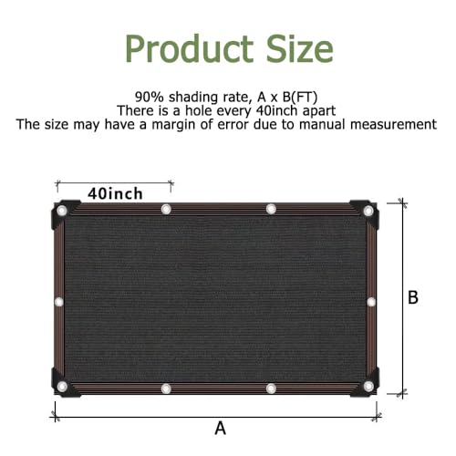 Shade Cloth 30'x35' 40'x45' 50'x50' Rectangle Shade Net Canopy Sun Shade for Patio Outside Shade Cloth Awning Outdoor Garden(Size:15x50ft) - size: 15x50ft