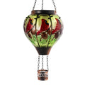 Cardinal Solar Hot Air Balloon Lantern with Flame, Glass Balloon Solar Lantern Outdoor Waterproof, Hanging Hot Air Balloon Solar Light, Cardinal Gifts for Mom Woman Christmas - color: Red
