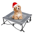 TIMBER RIDGE Outdoor Dog Bed, Cooling Elevated Dog Cot Portable Raised Pet Cot with Breathable Mesh, Foldable Pet Cot for Indoor & Outside, Grey - size: 24.8"L x 24.8"W x 8.3"Th