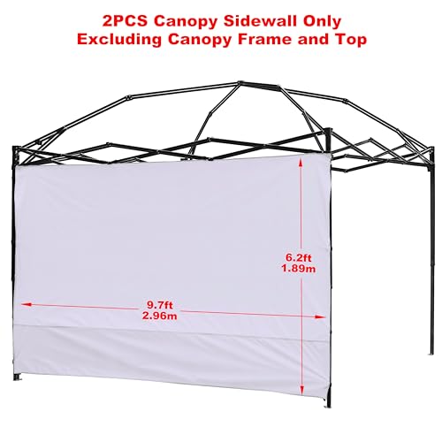 Canopy Sunwall, Instant SunWall 10ft x10ft, Sidewall for Pop Up Canopy Tent, 2 Pack Sidewalls Only, White - color: White, size: 10x10(2pcs)