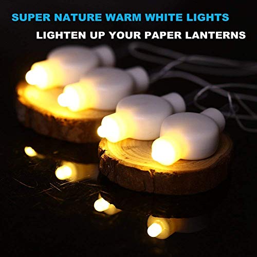 Paper Lantern Lights,Battery Operated LED Party Lights Bulbs for Paper Lantern Balloons Party Decoration, Waterproof - Warm White 12PACK - color: 12-Pack