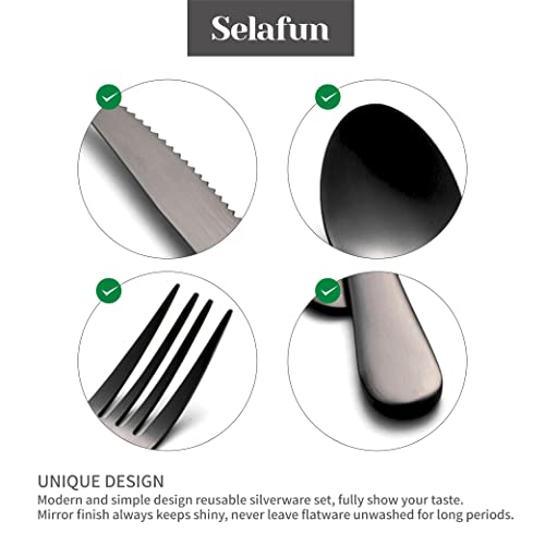 4-pieces Travel Set with Case Portable Silverware Utensils Set for work, Stainless Steel Reusable Flatware Set Cutlery Set for Camping Picnic Hiking Office (6.7inch, Matte Black) - color: Matte Black, size: 6.7 inch