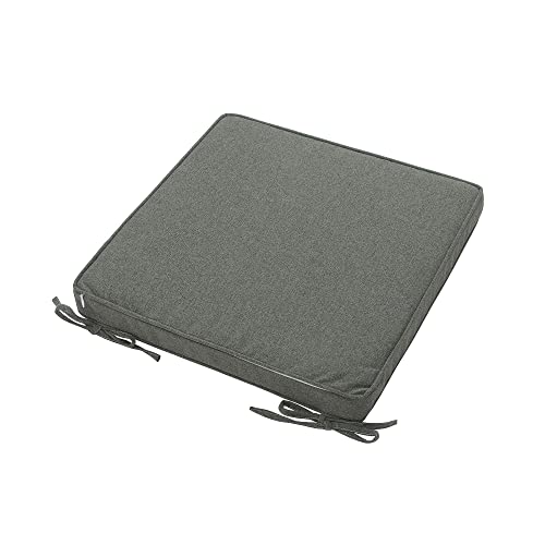 Magpie Fabrics Indoor Outdoor Waterproof Square Chair Cushion, 18" x 18" x 2.5", 2 Pack, Water Resistant Seat Cushions, for Patio Garden Office, Dark Grey - color: Dark Grey