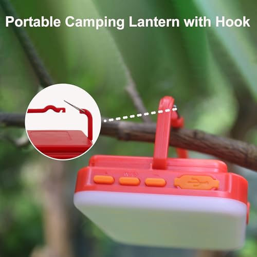 Tent Lights for Camping, Rechargeable Camping Lights for Tent, Camping Tent Light for Tent Camping Outdoor Power Outage Tent Light RGB Camping Lights IP65 Waterproof (Red) - style: LY01 Red