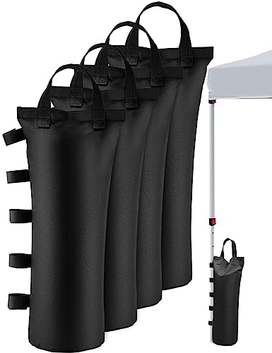 120LBS Extra Large Heavy Duty Canopy Weights Sand Bags for Ez Pop Up Canopy Tent Gazebo Outdoor Instant Sun Shelter Patio Umbrella, Upgraded 5 Full-Sized Magic Stick and 2 Nylon Handles, 4Pack - style: 4Packs Black