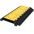 Happybuy 1 Pack of 3-Channel Rubber Cable Protector Ramps Heavy Duty 44000Lbs Load Capacity Cable Wire Cord Cover Ramp Speed Bump Driveway Hose Cable Ramp Protective Cover