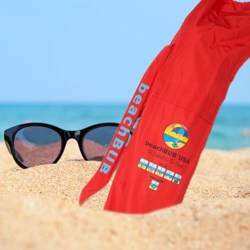 BEACHBUB Beach Umbrella Bag - Waterproof & Foldable Beach Bag for Umbrellas with Wide Padded Shoulder Strap & Molded Carry Handle - color: Bold Breaker Red
