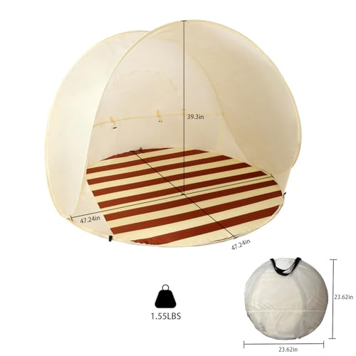 Portable Beach Tent Sun Shelter， UV - Resistant Lightweight Beach Pop Up Tent for Camping Trips, Fishing, Backyard or Beach Picnics Essentials