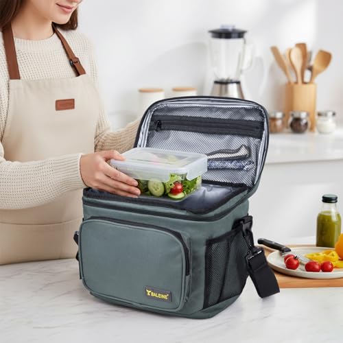 BALEINE Insulated Lunch Bag for Men Women, 22 Can Leakproof Cooler Bag with Adjustable Shoulder Strap for Work Picnic, Lunch Box for Women Men (Large, Black) - color: Black, size: Large