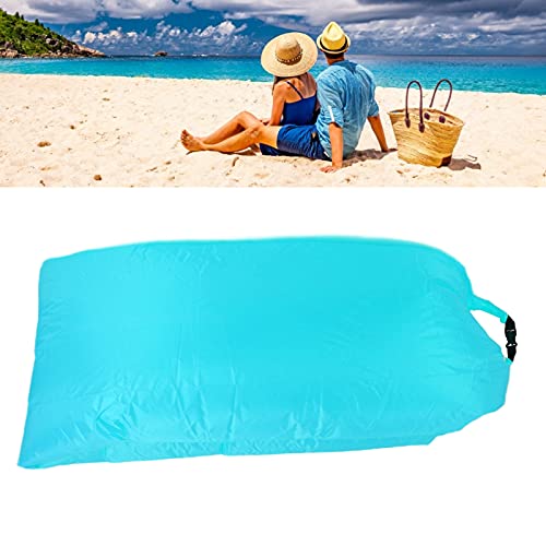 Foldable Air Mattress, Portable Inflatable Sleeping Bed, Blue - Lightweight Design, Quick Inflation, Ideal for Outdoor Camping and Beach Use