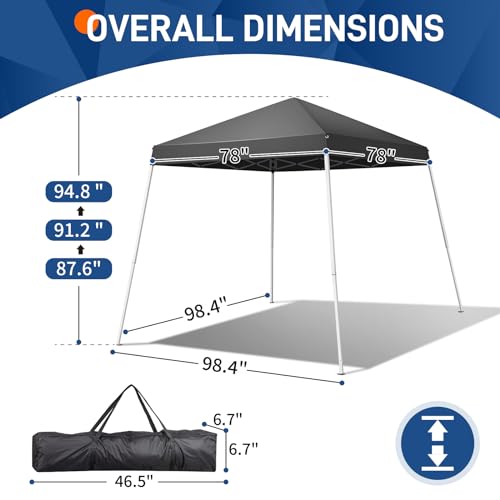 Outvita Canopy 6x6' Pop Up Commercial Instant Gazebo Tent, Waterproof & UV Protection Canopy Tent with Slant Legs for Party Wedding Birthday BBQ Events - style: 6x6-gray