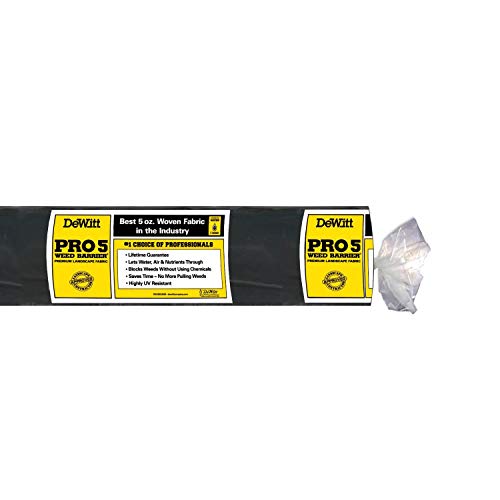Dewitt 4-Pack Pro-5 Weed Barrier Fabric 5 oz, 3 x 250 Feet – Heavy-Duty Woven Landscape Ground Cover Mat for Raised Garden Bed, Greenhouse Gardening, Outdoor Landscaping, and Commercial Planting - size: 4 Pack, style: 3' x 250'
