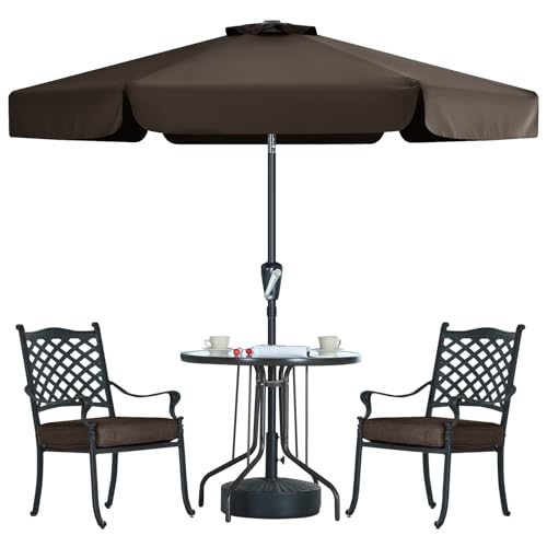 MASTERCANOPY Valance Patio Umbrella for Outdoor Table Market (7.5ft,Brown) - color: Brown, size: 7.5FT