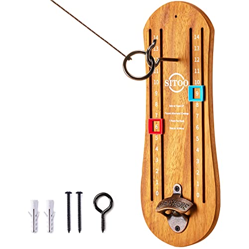Ring Toss Game for Adults, Hook and Ring Game with String and Hooks for Indoor & Outdoor, Ring Hook Game with Bottle Opener, Gifts for Men