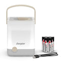 Energizer LightxPower Cube Camping Lantern, X1000 Lantern Dual Power Rechargeable and AA Battery, IPX4 Water Resistant