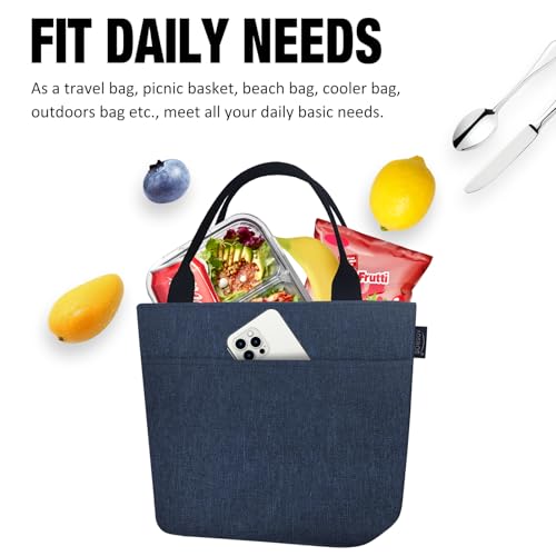 Aosbos Lunch Tote Bag, Insulated Lunch Box for Women, Leakproof Lunch Cooler Purse for Work, Blue - color: H. Classic Blue