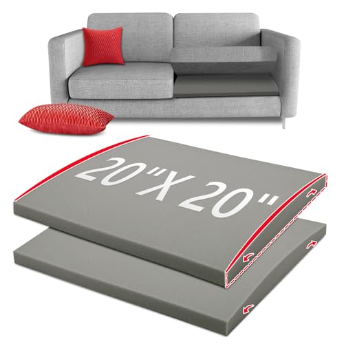 Couch Cushion Support for Sagging Seat 20X20X2 Inches Couch Supports for Sagging Cushions, High Density Foam Sofa Cushion Support with Anti Slip Mesh Fabric Light Grey Set of 2 - size: Firmer| 20x20 2P