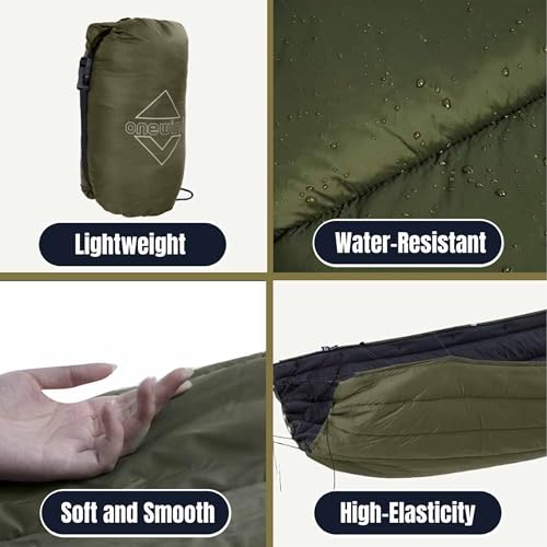 onewind Hammock Underquilt for Camping, Full Length and Lightweight Hammock Quilts with Insulation for Camping, Hiking, Backpacking, OD Green