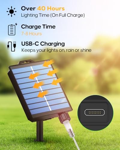 ICRGB Solar Rope Lights Outdoor, 132FT 400 LED Solar Rope Lights,IP67 Waterproof, 8 Modes, Outdoor Patio Porch Tree Wedding Christmas Pool Garden Decorative (Multi-Colored) - color: Multicolor, size: 132FT