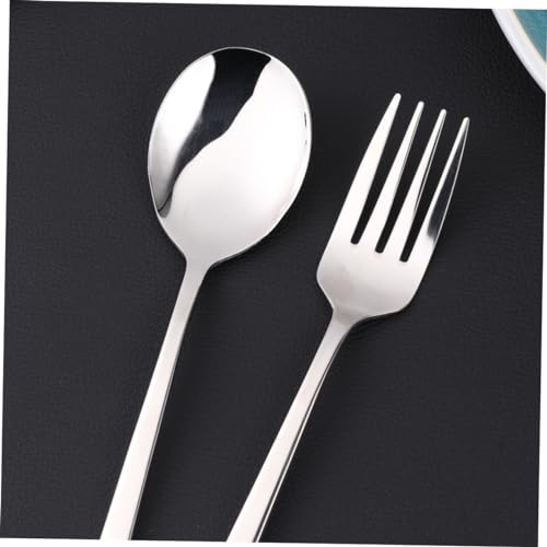 8pcs Portable Stainless Steel Tableware Set Food Grade Cutlery with Spoon Fork Chopsticks and Straws Outdoor Dining and Picnics Includes Black Carrying Bag
